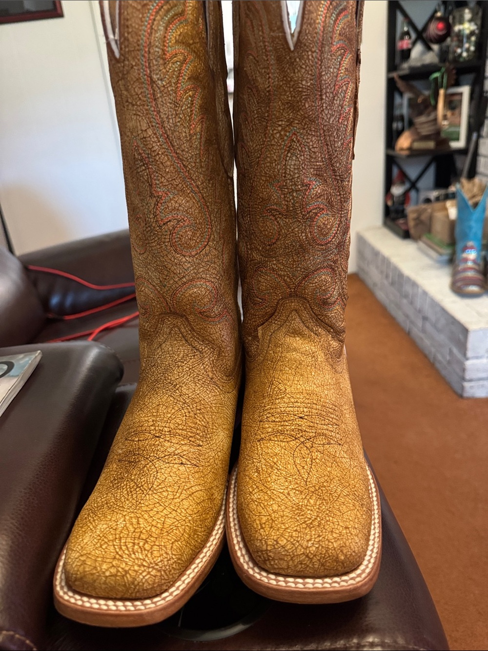 Tony Lama Tan Western Heeled Boots
